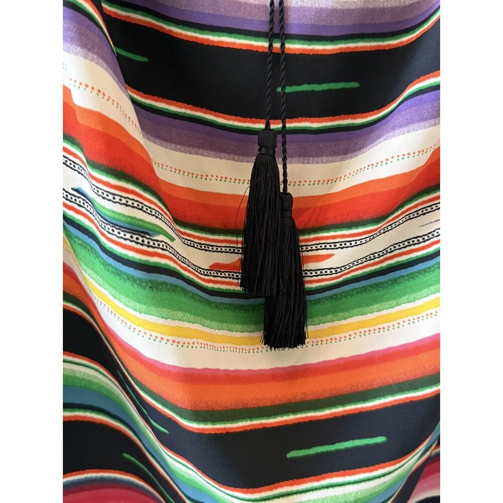 Lauren Ralph Lauren Southwest Stripe Top Women’s Size XL Tunic Tassel Mature - Picture 3 of 9